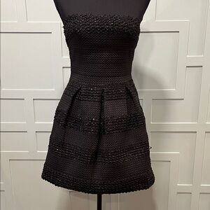 Chic Black Strapless Fit and Flare Dress